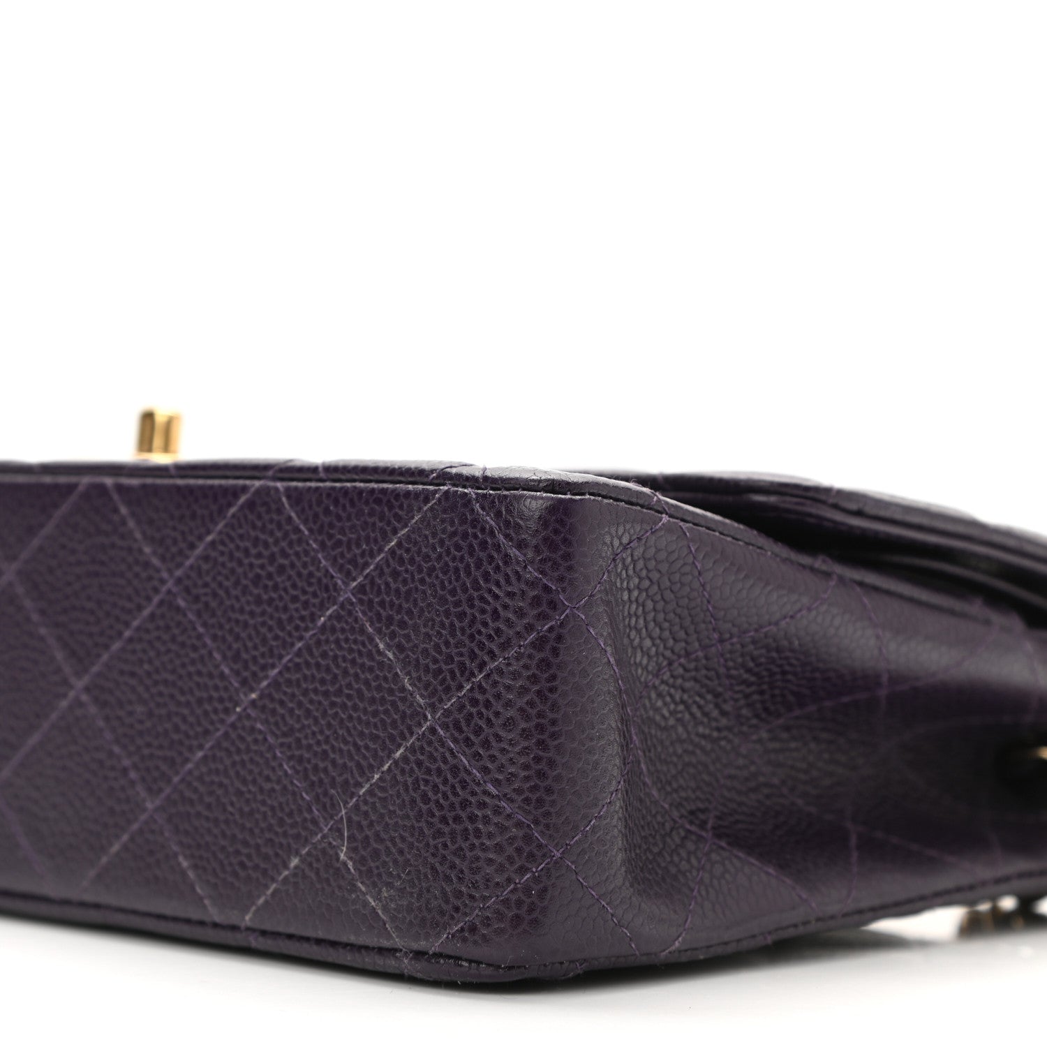 Chanel Caviar Quilted Medium Double Flap Dark Purple 10 of 10