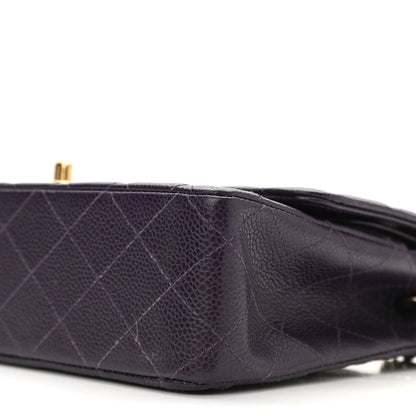 Chanel Caviar Quilted Medium Double Flap Dark Purple 10 of 10