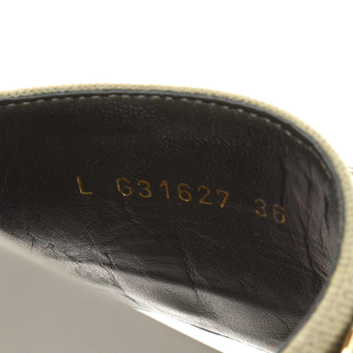 Chanel Canvas Chain Flat Sandals 36 Khaki 9 of 11