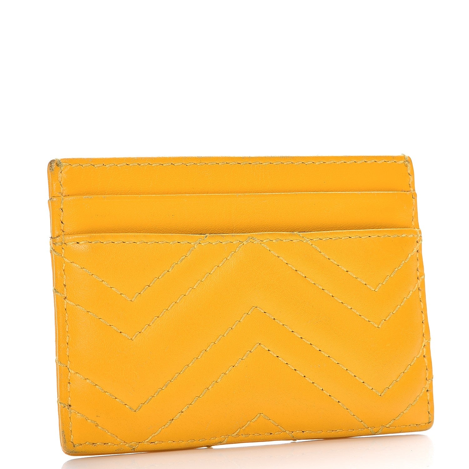 Gucci Calfskin Matelasse GG Marmont Card Holder Stone Topaz 2 of 11