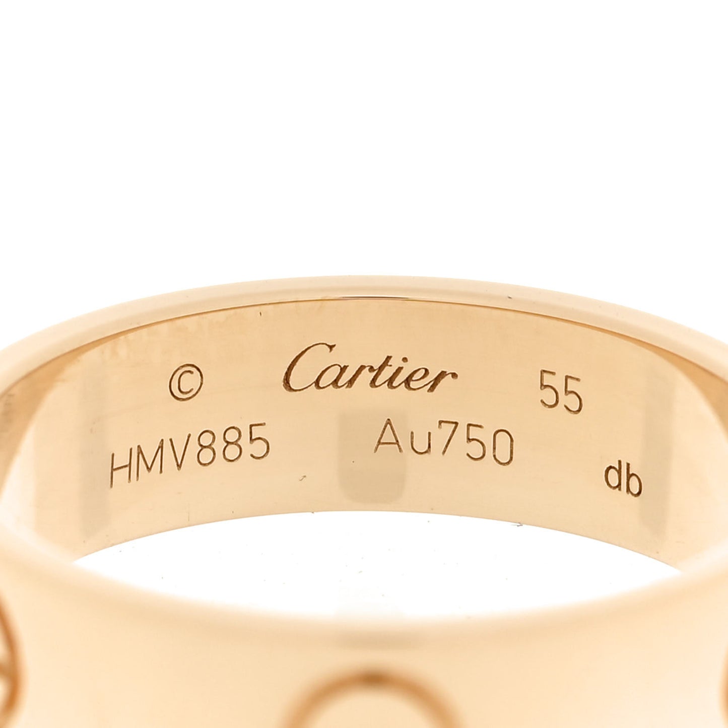 18K Yellow Gold 5.5mm LOVE Ring 55 7.25