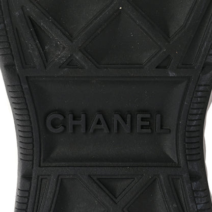 Chanel Suede Calfskin Mixed Fibers CC Sneakers 36.5 White Black 8 of 10