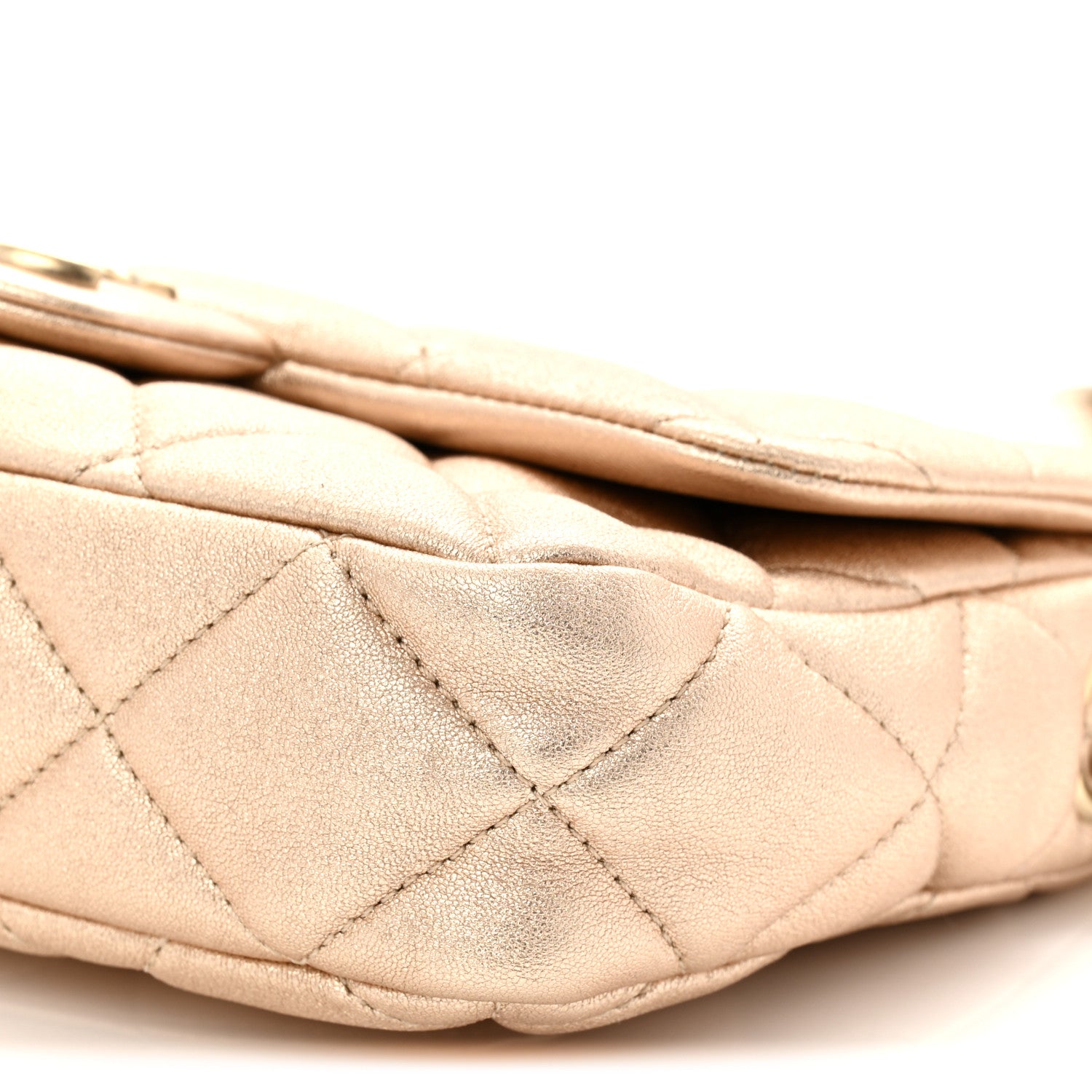 Chanel Metallic Lambskin Quilted Small CC Funky Town Chain Flap Gold 10 of 10
