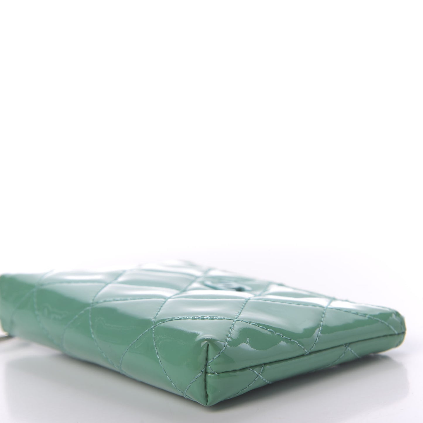 Patent Quilted Key Holder Case Green
