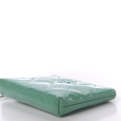 Chanel Patent Quilted Key Holder Case Green 7 of 10
