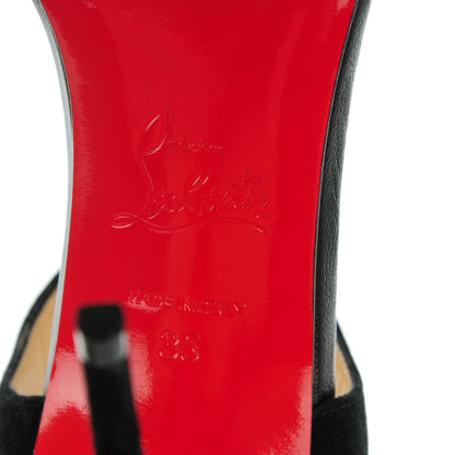 Christian Louboutin Patent Suede Mayerling 100 Sandals 35 Black 9 of 10