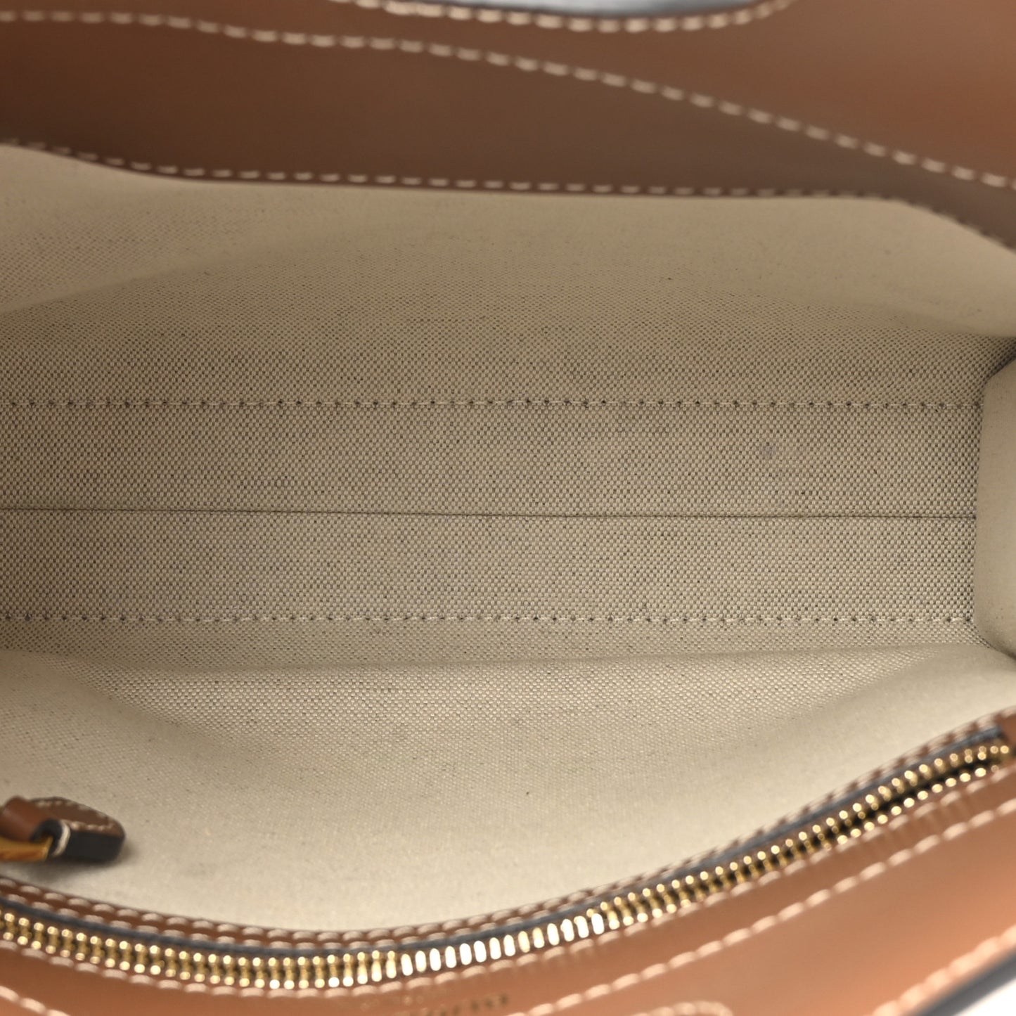 Canvas Smooth Calfskin Two Tone Mini Pocket Bag Natural Malt Brown