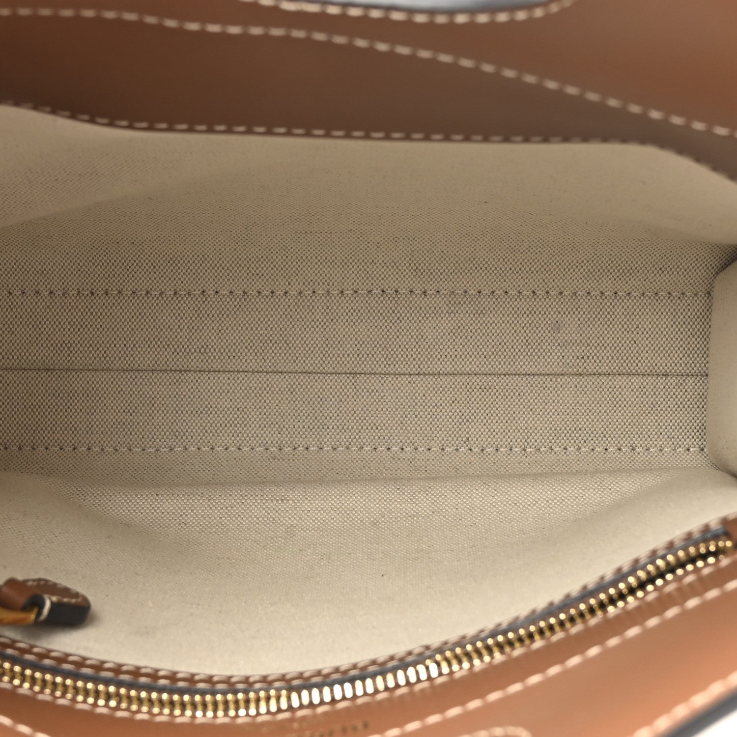 Burberry Canvas Smooth Calfskin Two Tone Mini Pocket Bag Natural Malt Brown 5 of 14