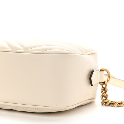 Gucci Calfskin Matelasse Small GG Marmont Chain Shoulder Bag White 10 of 10