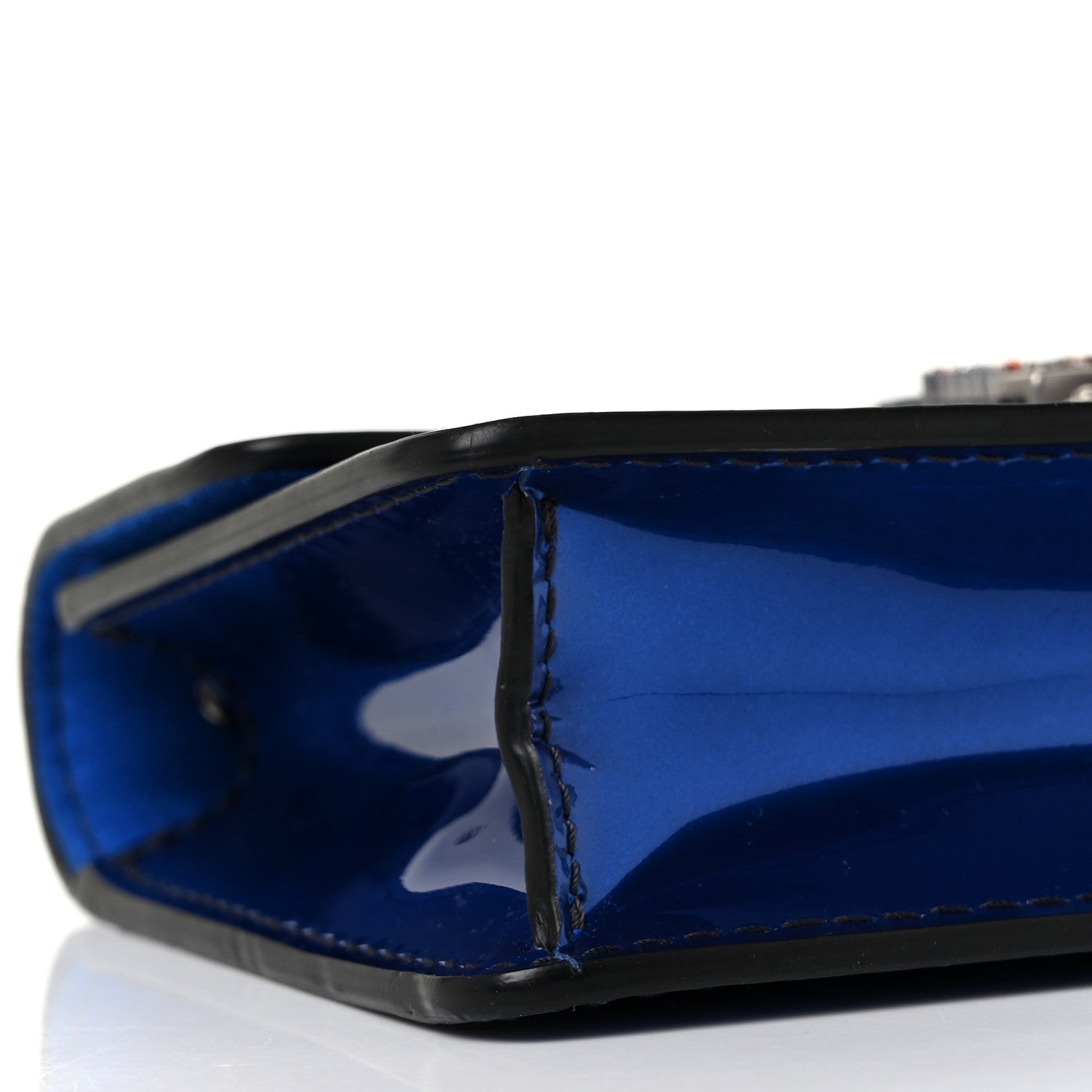Christian Dior Metallic Patent Crystal Dioraddict Flap Bag Blue 6 of 7