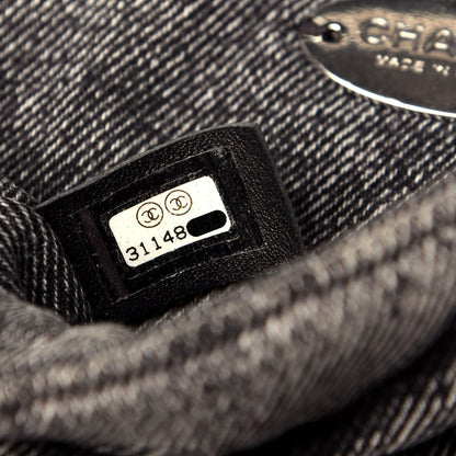 Chanel Denim Embossed CC Logo Print Mini Single Flap Black 7 of 10