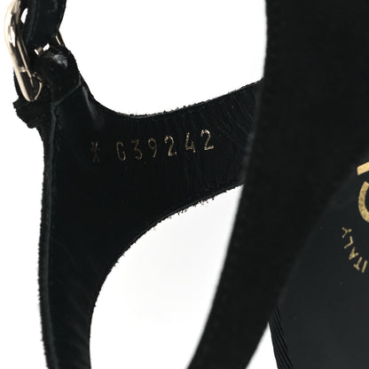 Chanel Pearl Slingback Sandals 41 Black 9 of 9