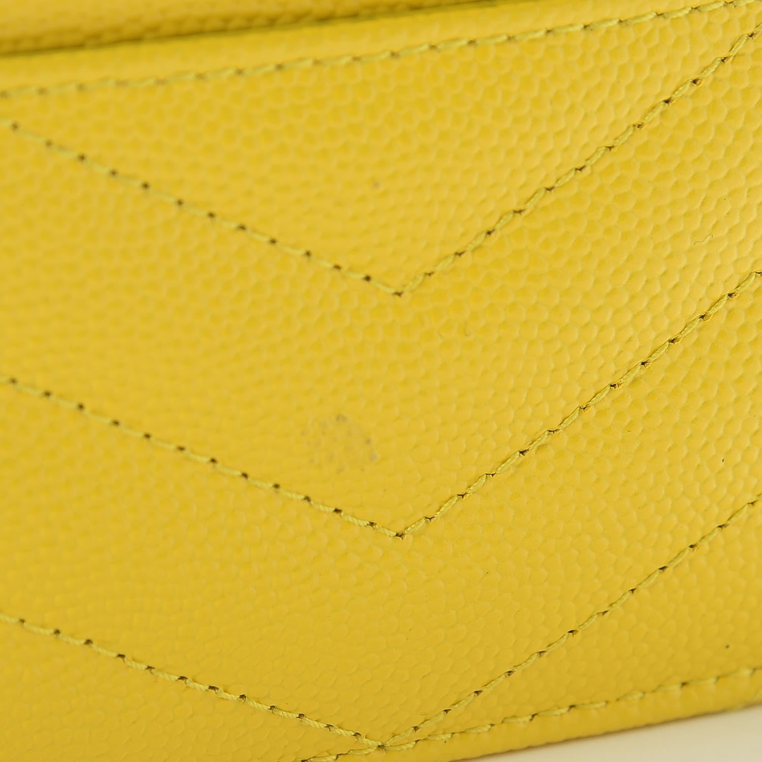 Saint Laurent Grain De Poudre Matelasse Chevron Monogram Credit Card Case Mimosa 8 of 10