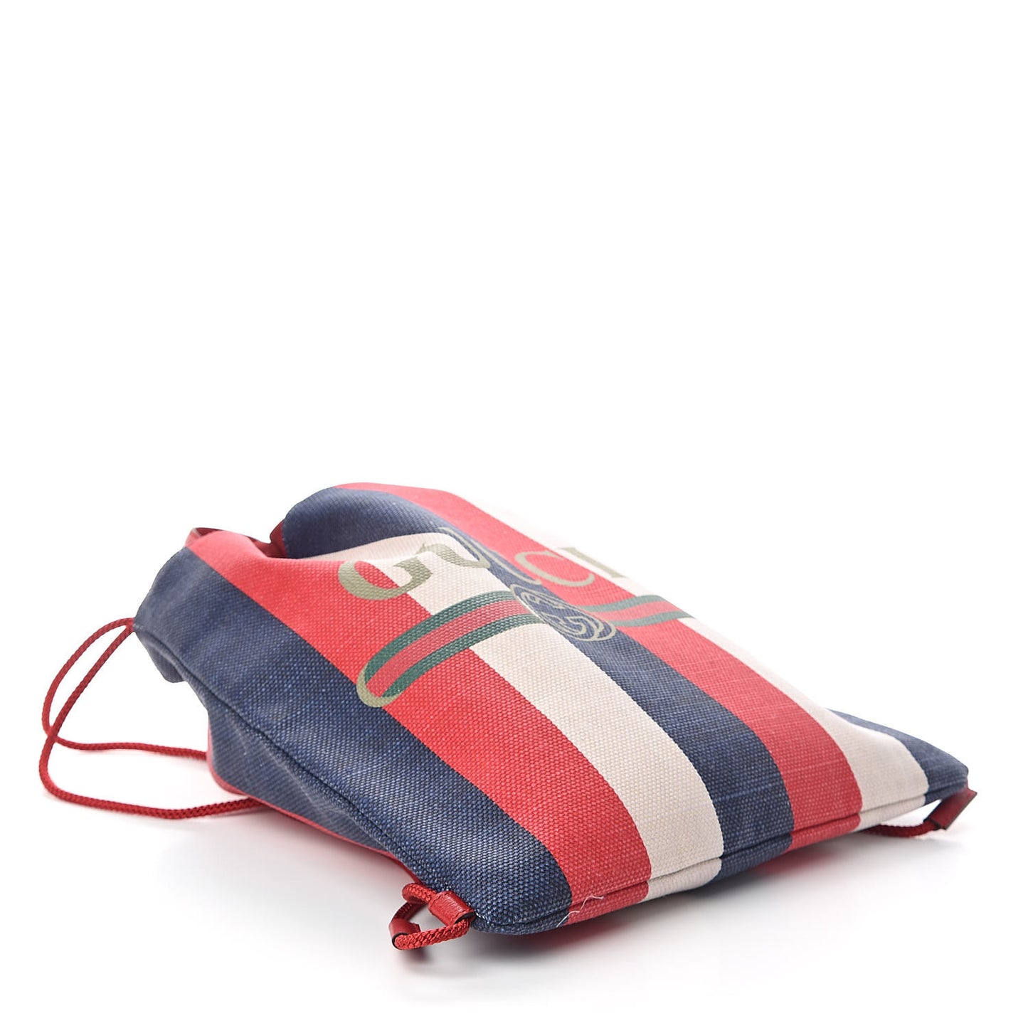Canvas Logo Sylvie Stripe Drawstring Backpack Red