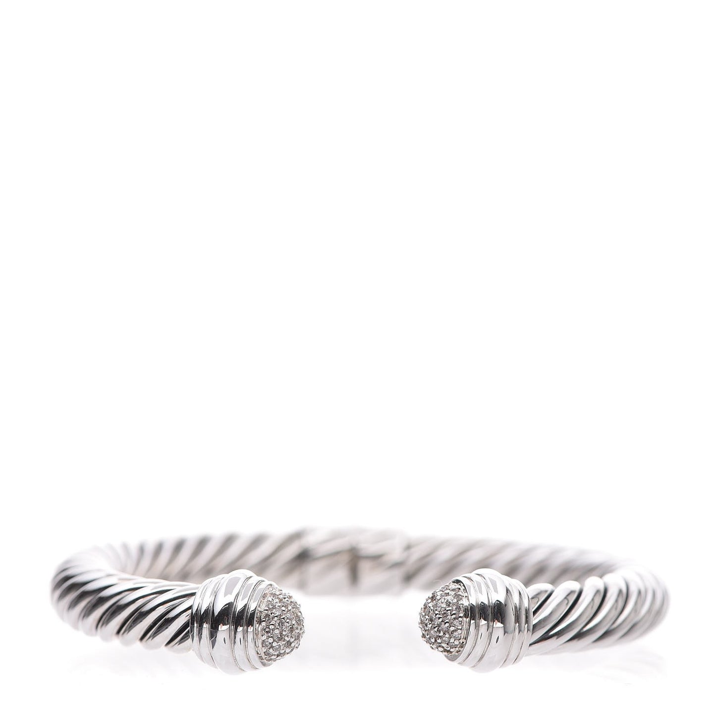 Sterling Silver Diamond 8.5mm Cable Classics Bracelet