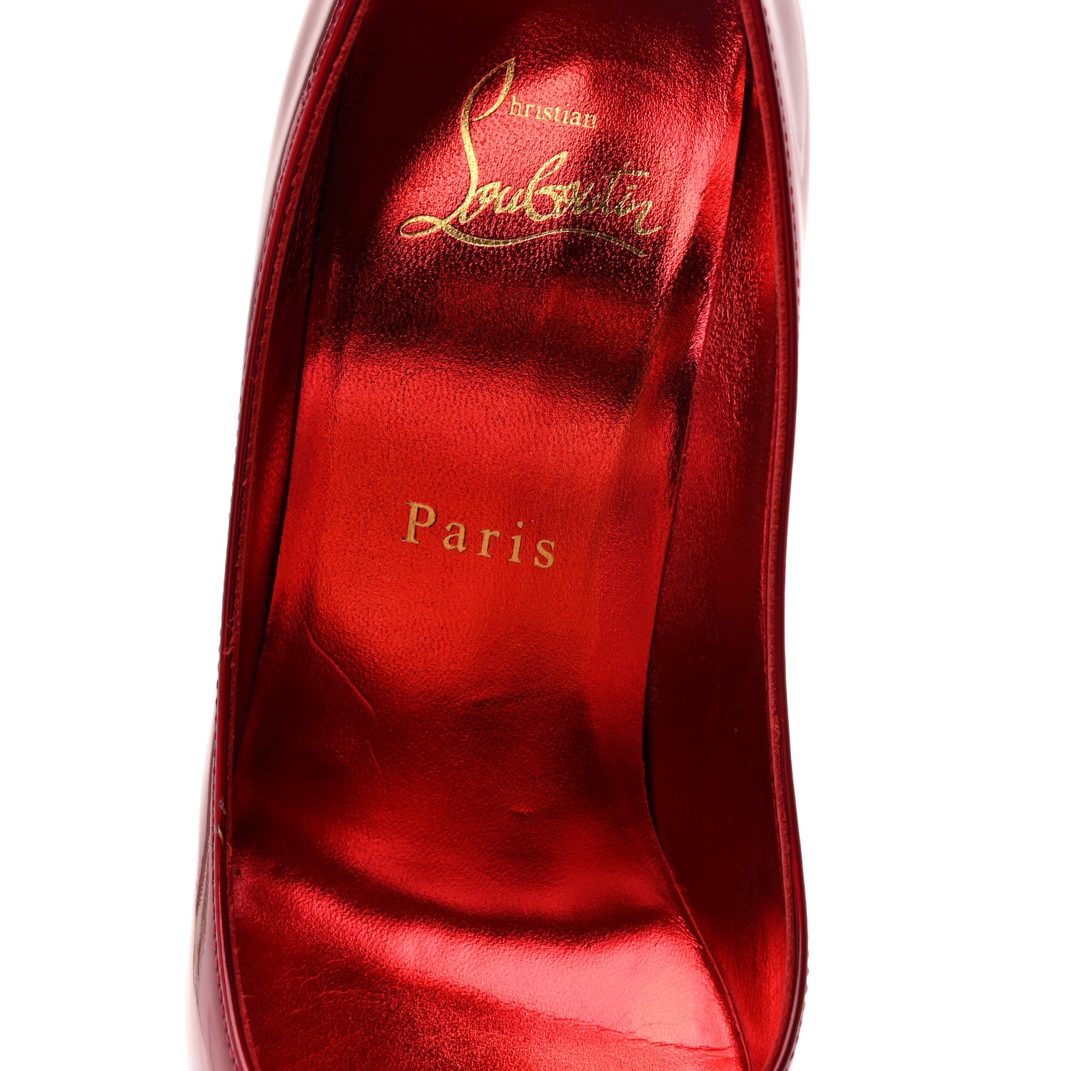 Christian Louboutin Metallic Patent Psychic So Kate 100 Pumps 35.5