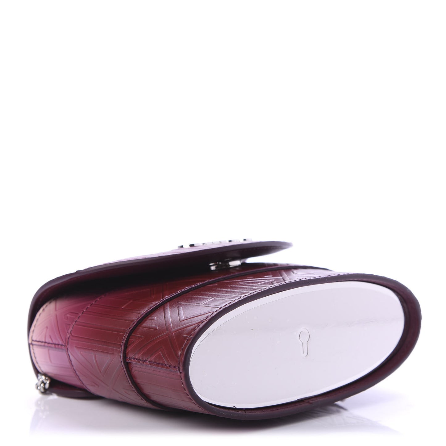 Calfskin Embossed Small Aby Lock Brown Purple