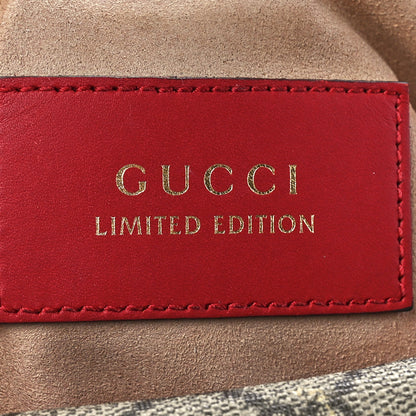 Gucci GG Supreme Monogram Kingsnake Heart Embroidered Small Boston Red 9 of 13
