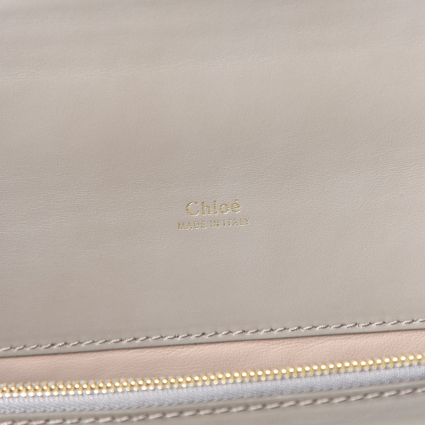 Shiny Goatskin Calfskin Aby Chain Shoulder Bag Motty Grey