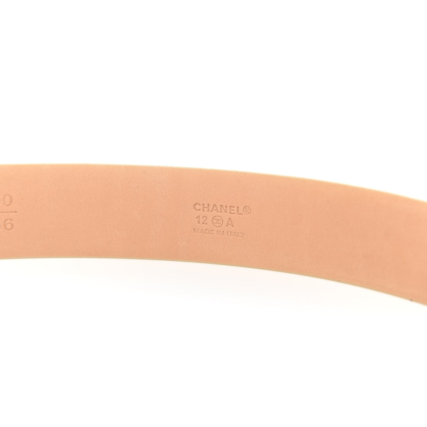 Calfskin Pearl Crystal CC Belt 90 36 Ivory