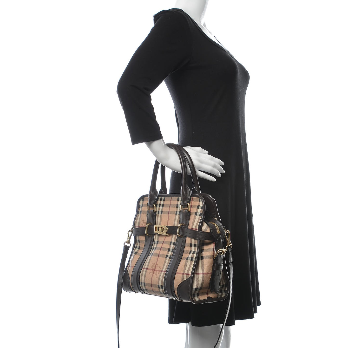Haymarket Check Minford Portrait Tote Chocolate