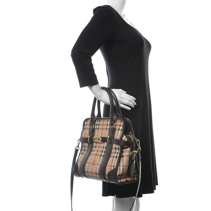Burberry Haymarket Check Minford Portrait Tote Chocolate 2 of 14