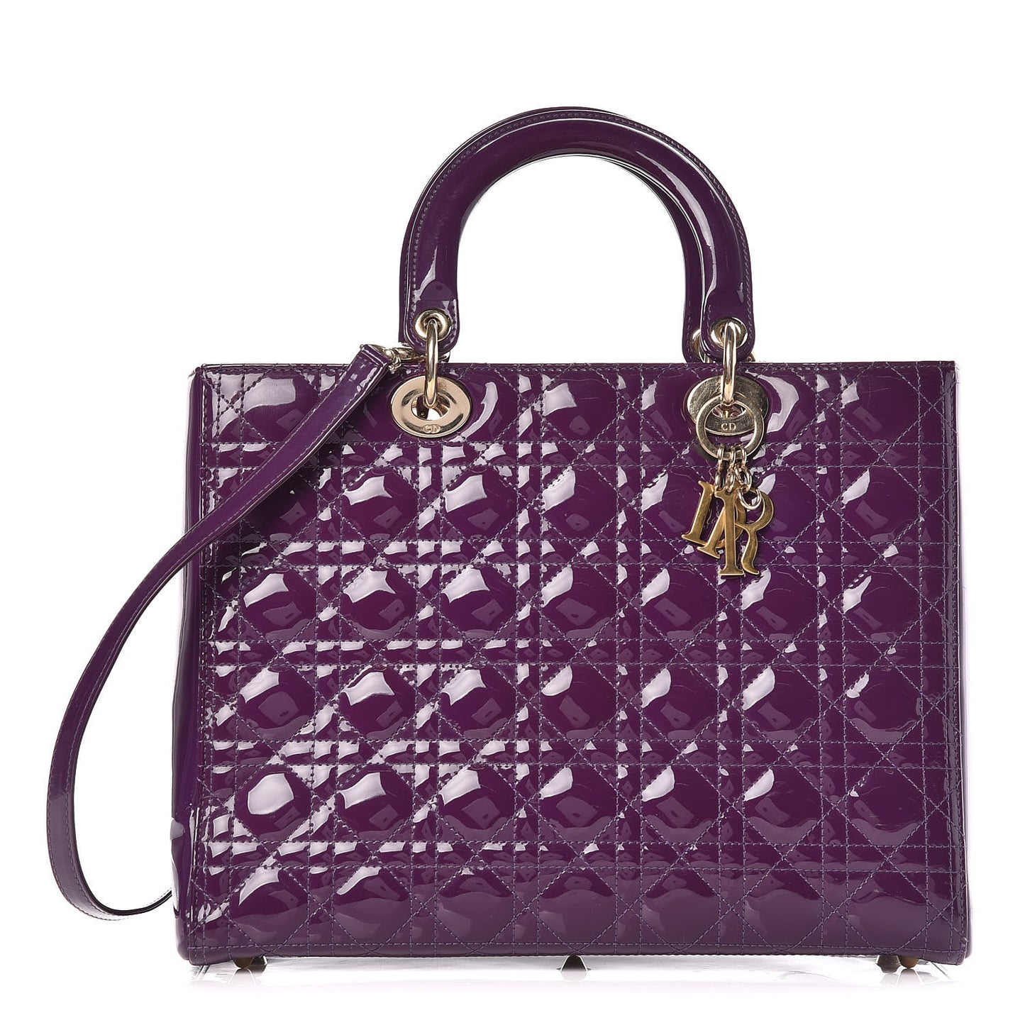 Patent Cannage Large Lady Dior Violet Purple