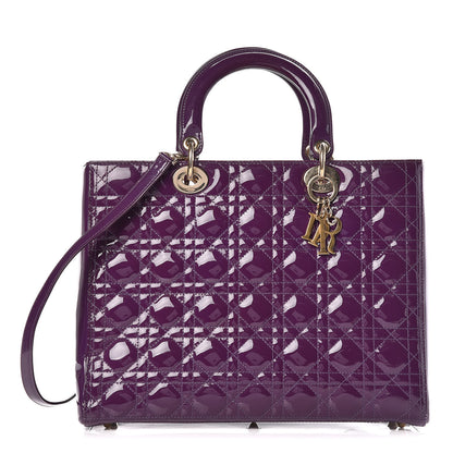 Christian Dior Patent Cannage Large Lady Dior Violet Purple 1 of 19