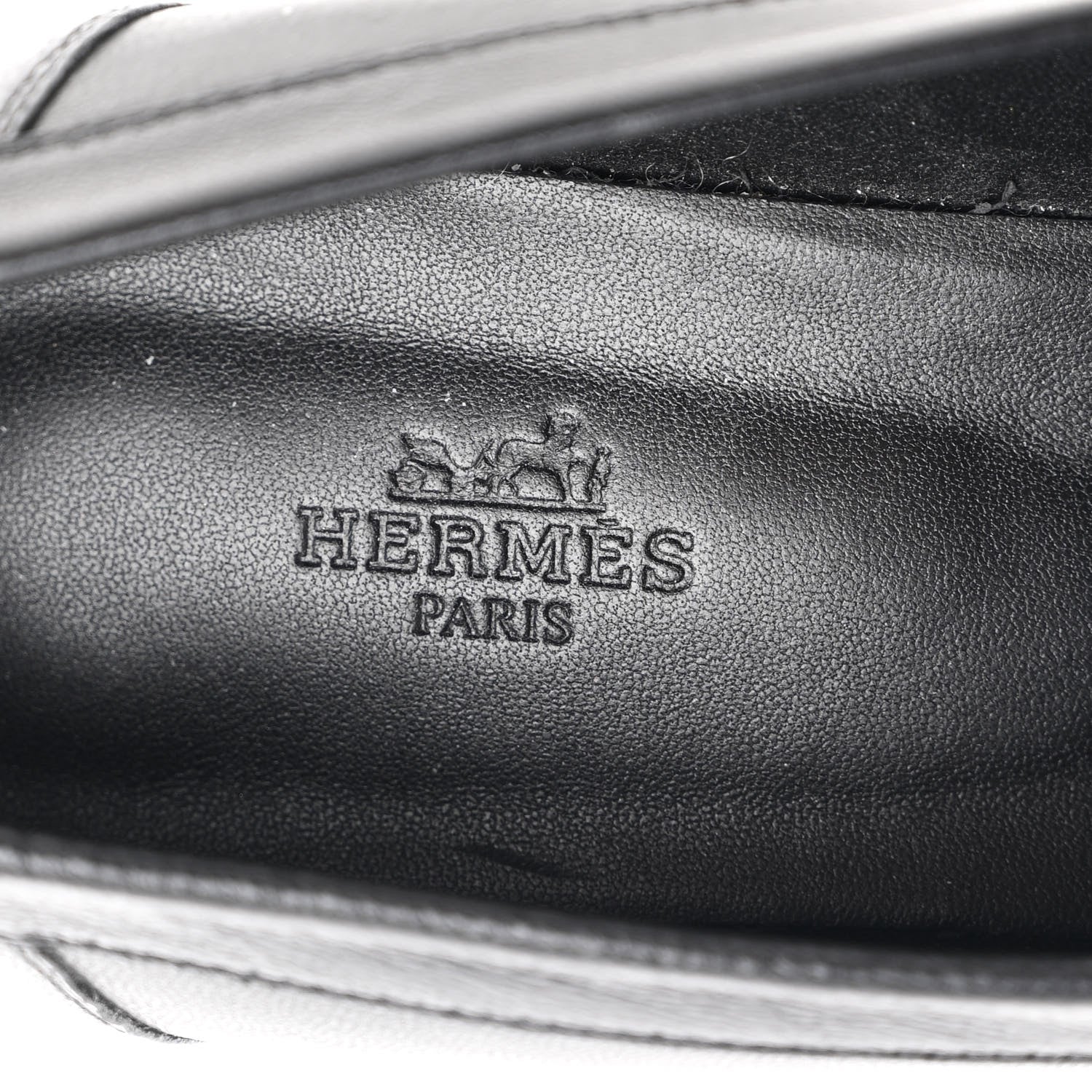 Hermes Goatskin Womens Dauphine 70 Moccasin Loafers 41 Black 7 of 9