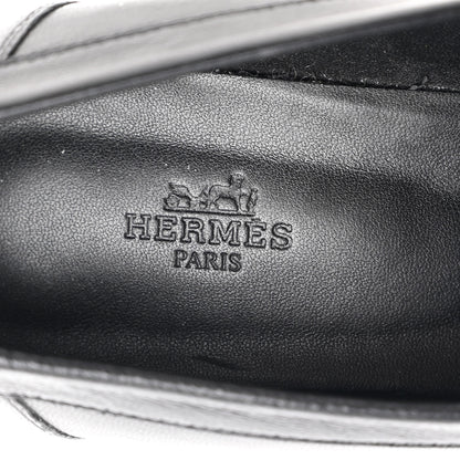 Hermes Goatskin Womens Dauphine 70 Moccasin Loafers 41 Black 7 of 9