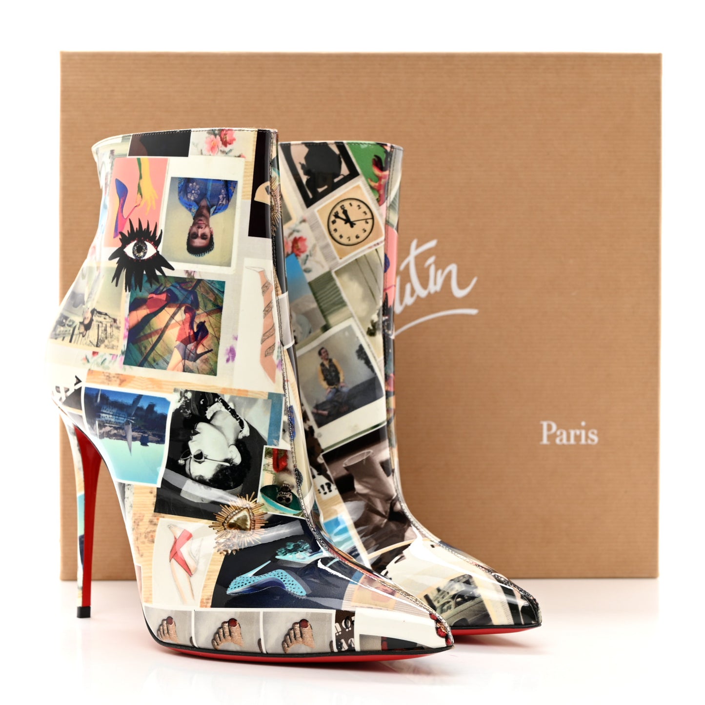 Patent Collage So Kate Booty 100 Ankle Boots 40 Multicolor