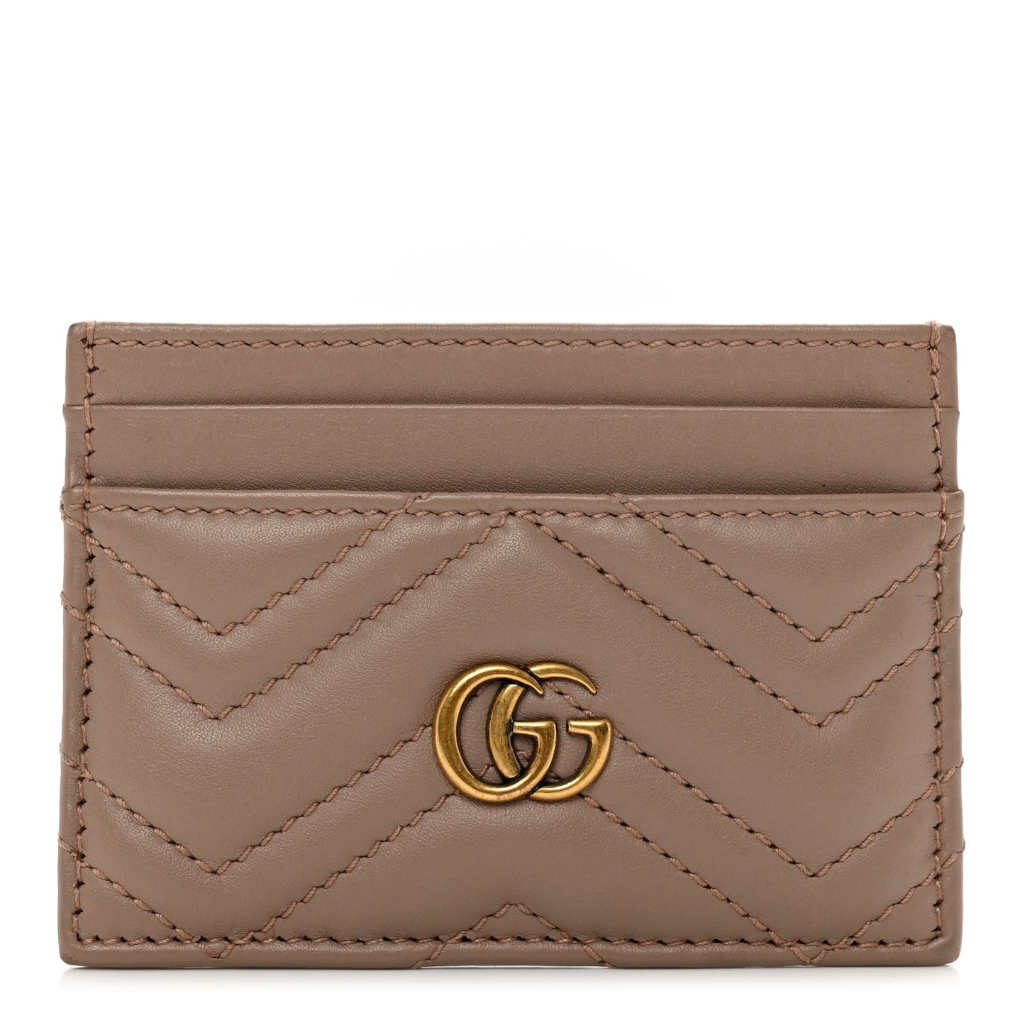 Calfskin Matelasse GG Marmont Card Holder Porcelain Rose