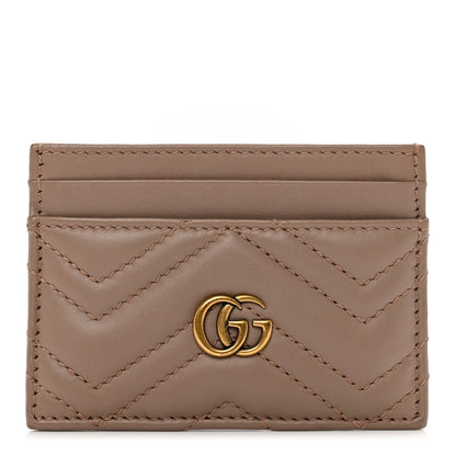 Gucci Calfskin Matelasse GG Marmont Card Holder Porcelain Rose 1 of 7