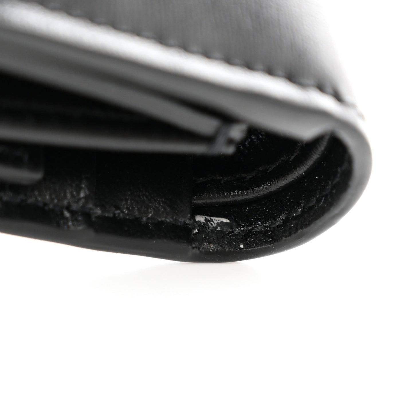 Shiny Calfskin Small Triomphe Wallet Black