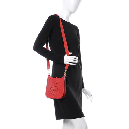 Hermes Taurillon Clemence Evelyne TPM Rouge Casaque 2 of 8