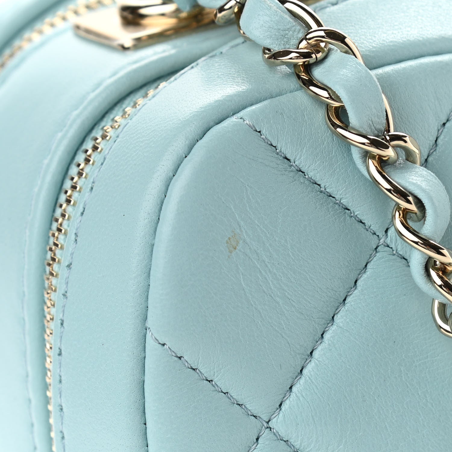 Chanel Lambskin Quilted Small Trendy CC Bowling Bag Light Blue 11 of 12