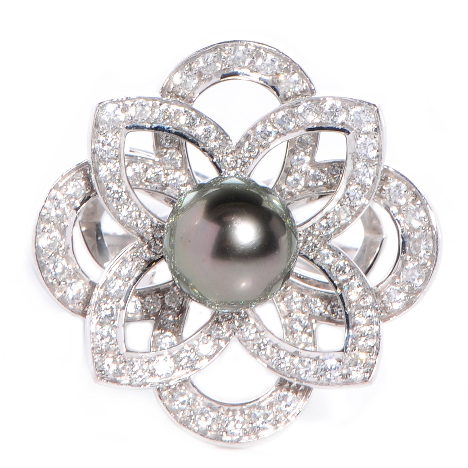 Louis Vuitton Diamond Black Pearl Les Luxuriantes Ring 7.75 1 of 4