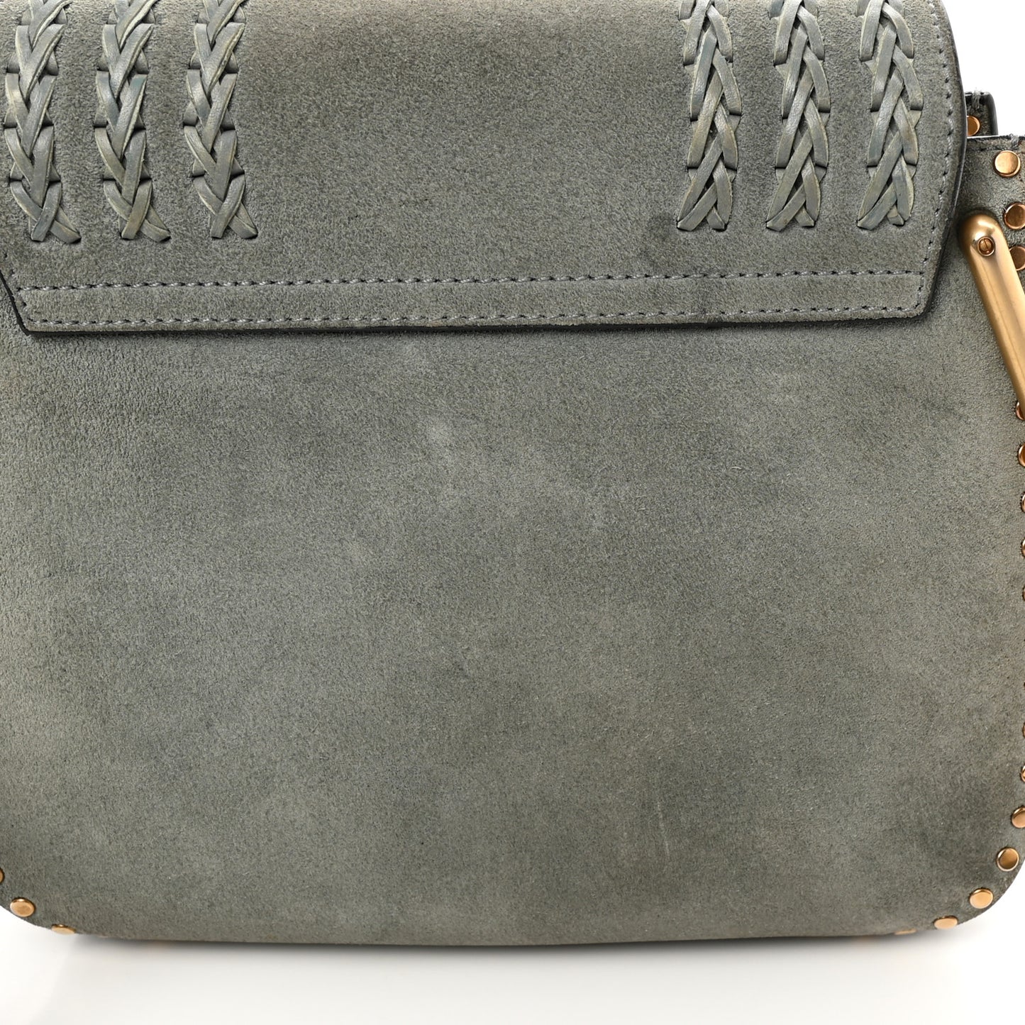 Suede Calfskin Braided Small Hudson Shoulder Bag Blue