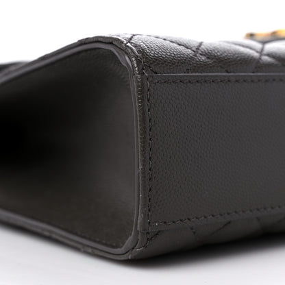 Saint Laurent Grain De Poudre Textured Mixed Matelasse Large Triquilt Monogram Satchel Pebble 8 of 14