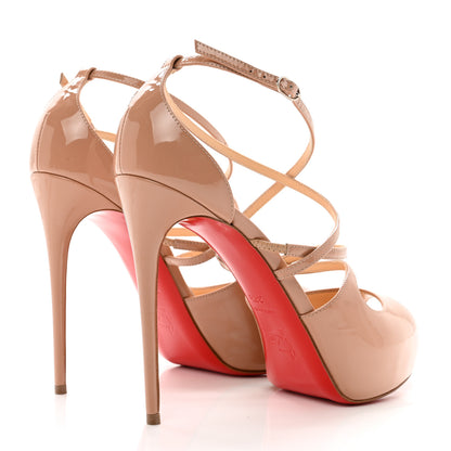 Christian Louboutin Patent Holly Alta 120 Pumps 38.5 Nude 4 of 8