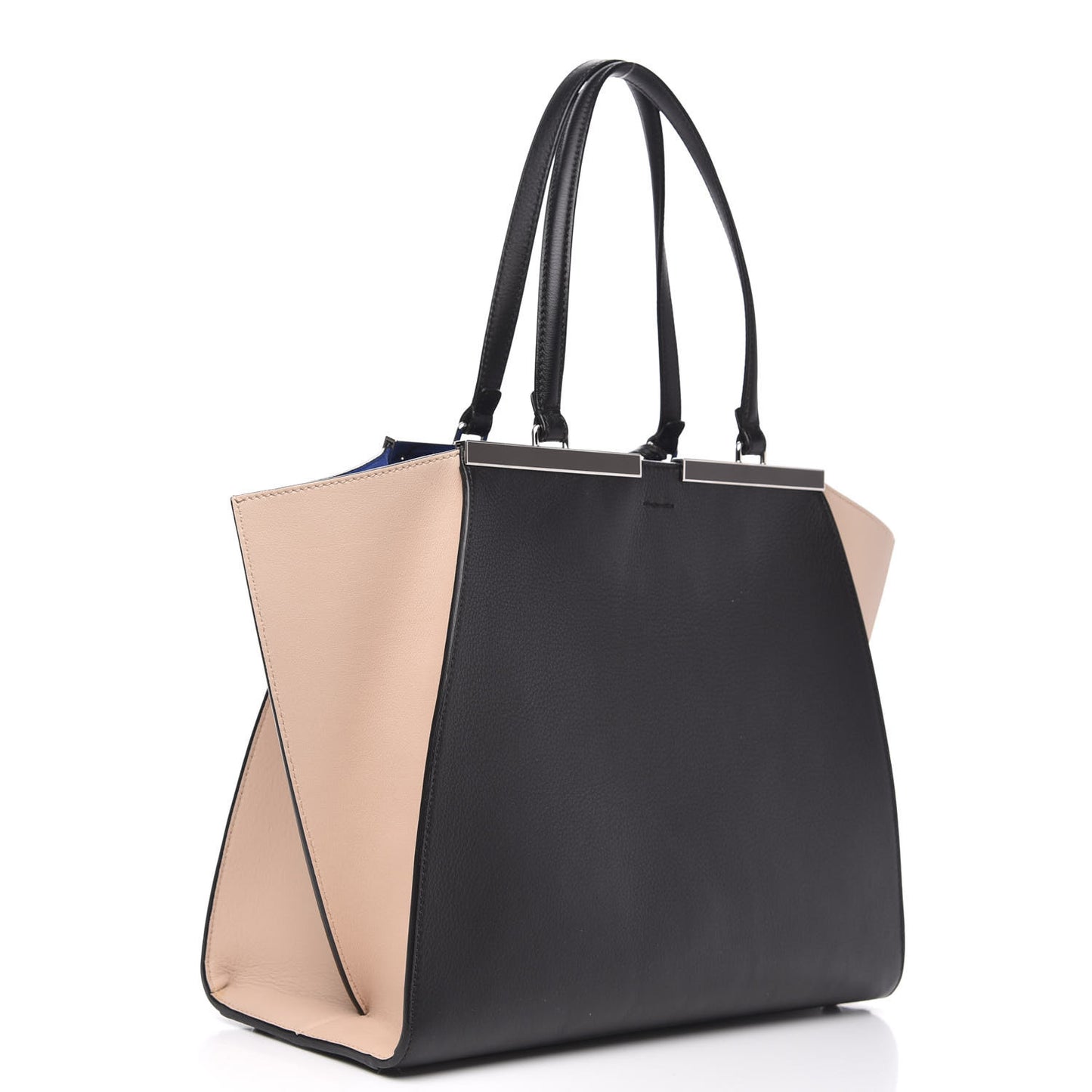 Vitello Dolce Bi-Color Large 3Jours Tote Black Plaster