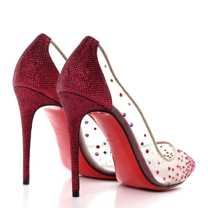 Christian Louboutin Rete Glitter Mini Specchio Strass Follies 100 Pumps 36 Cassis 4 of 12