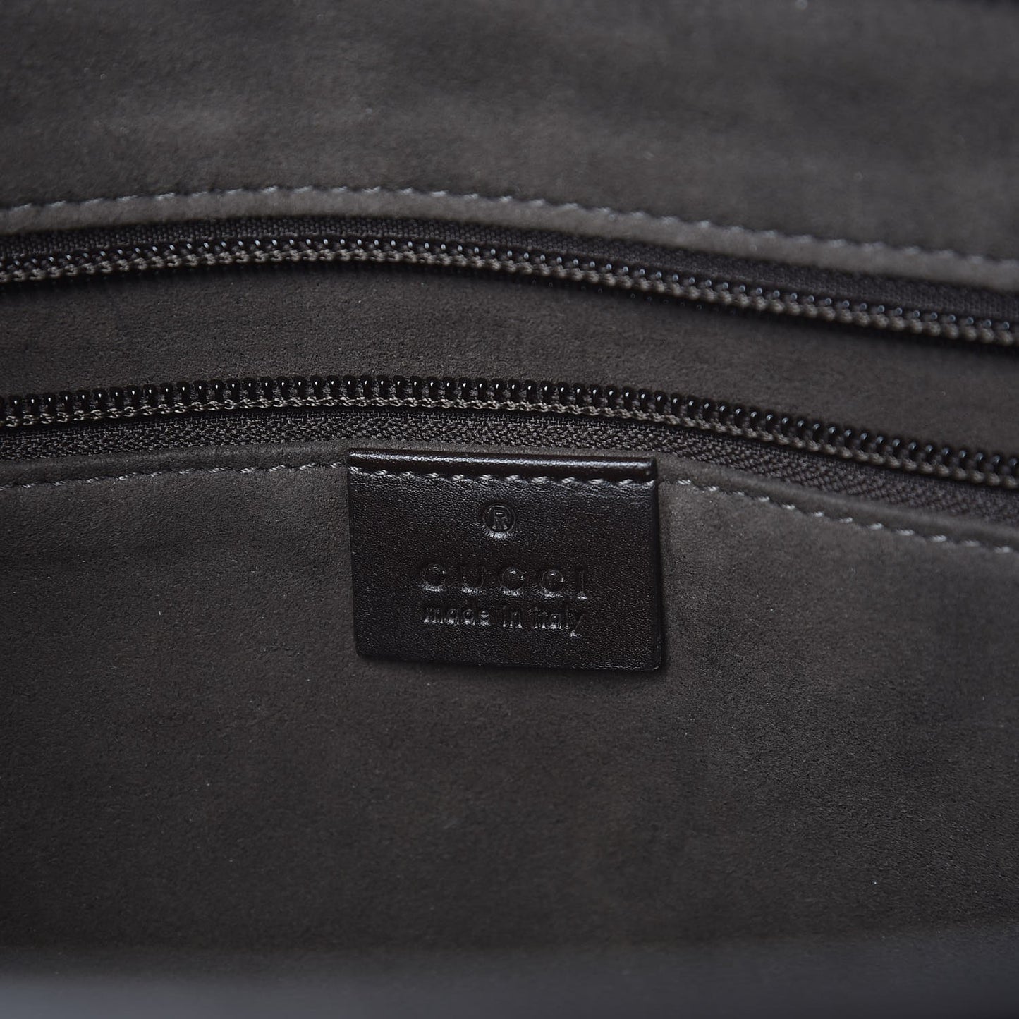 GG Supreme Monogram Medium Zippered Tote Dark Brown
