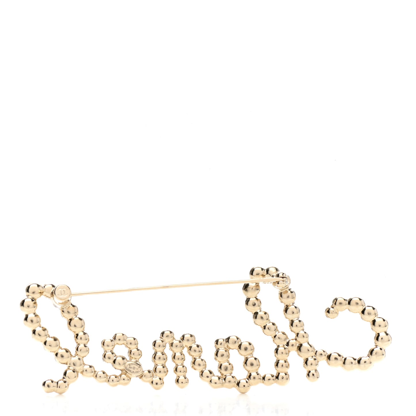 Metal Glass Swirling Pearls Brooch Pin Gold