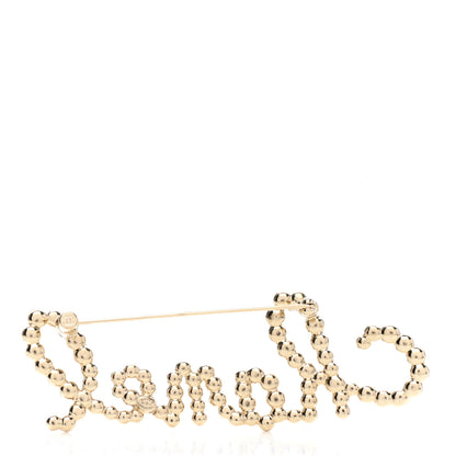 Chanel Metal Glass Swirling Pearls Brooch Pin Gold 3 of 5