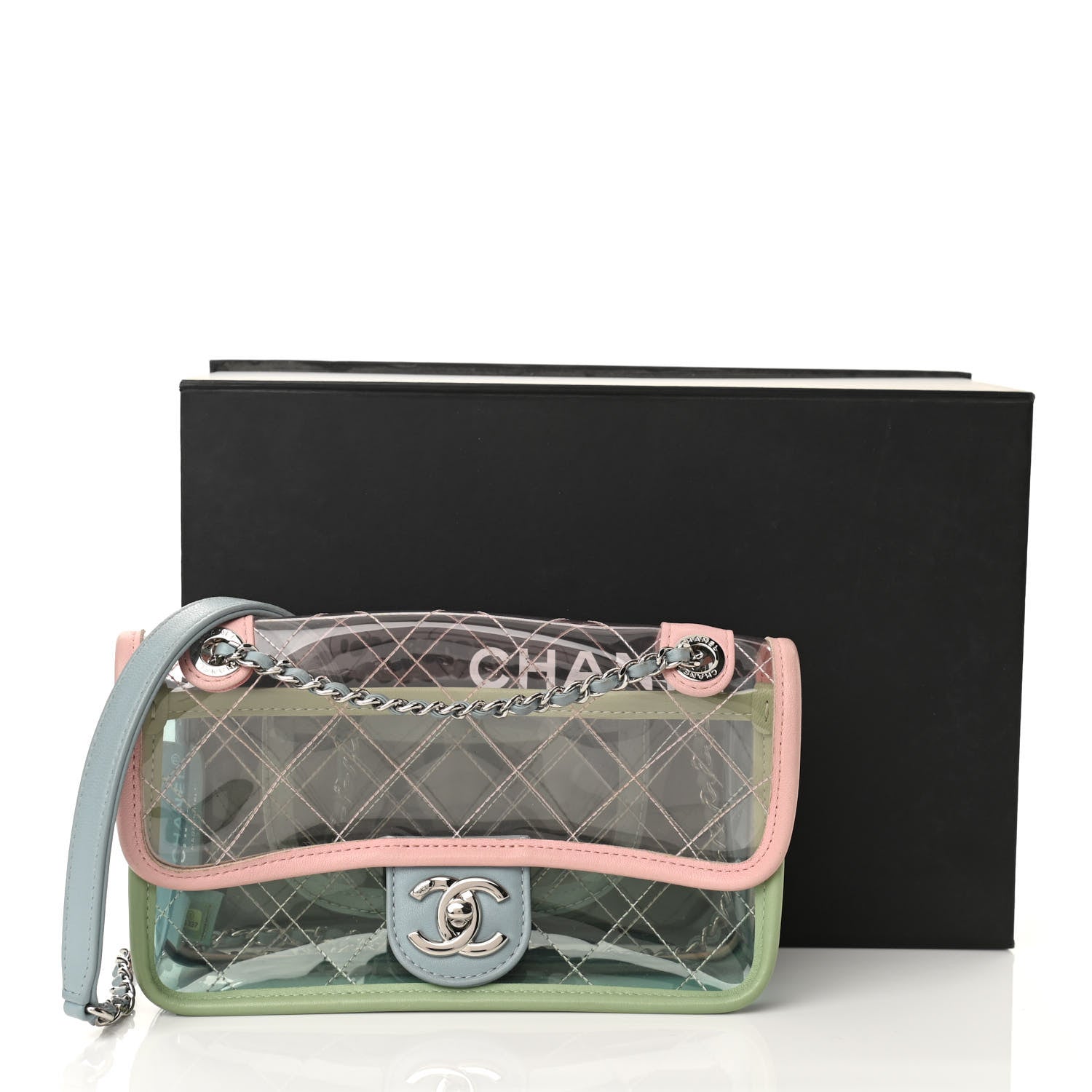 Chanel Lambskin PVC Quilted Mini Coco Splash Flap Blue Green 11 of 11