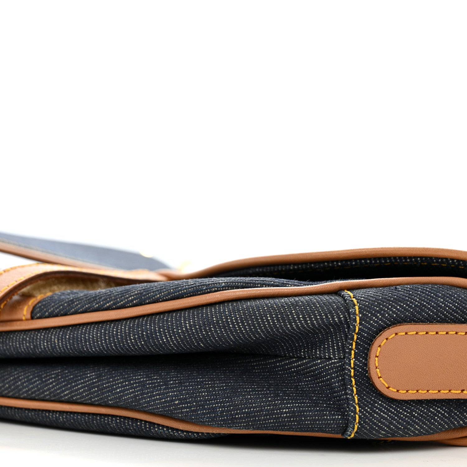 Christian Dior Denim Calfskin Saddle Bag Blue 10 of 13