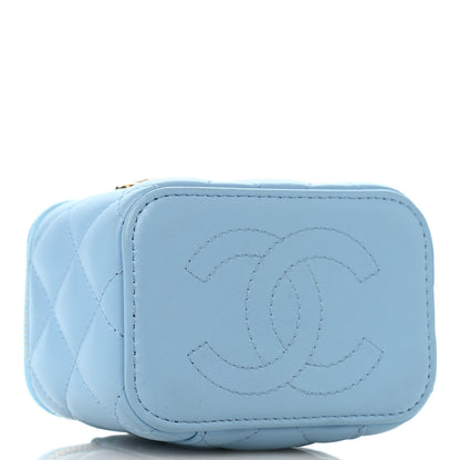Chanel Lambskin Quilted Enamel Coco Mini Vanity Case With Chain Blue 3 of 10