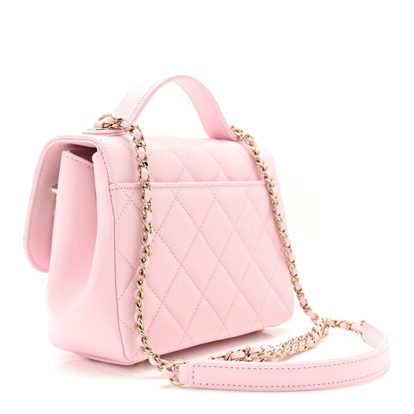 Caviar Quilted Small Business Affinity Flap Light Pink