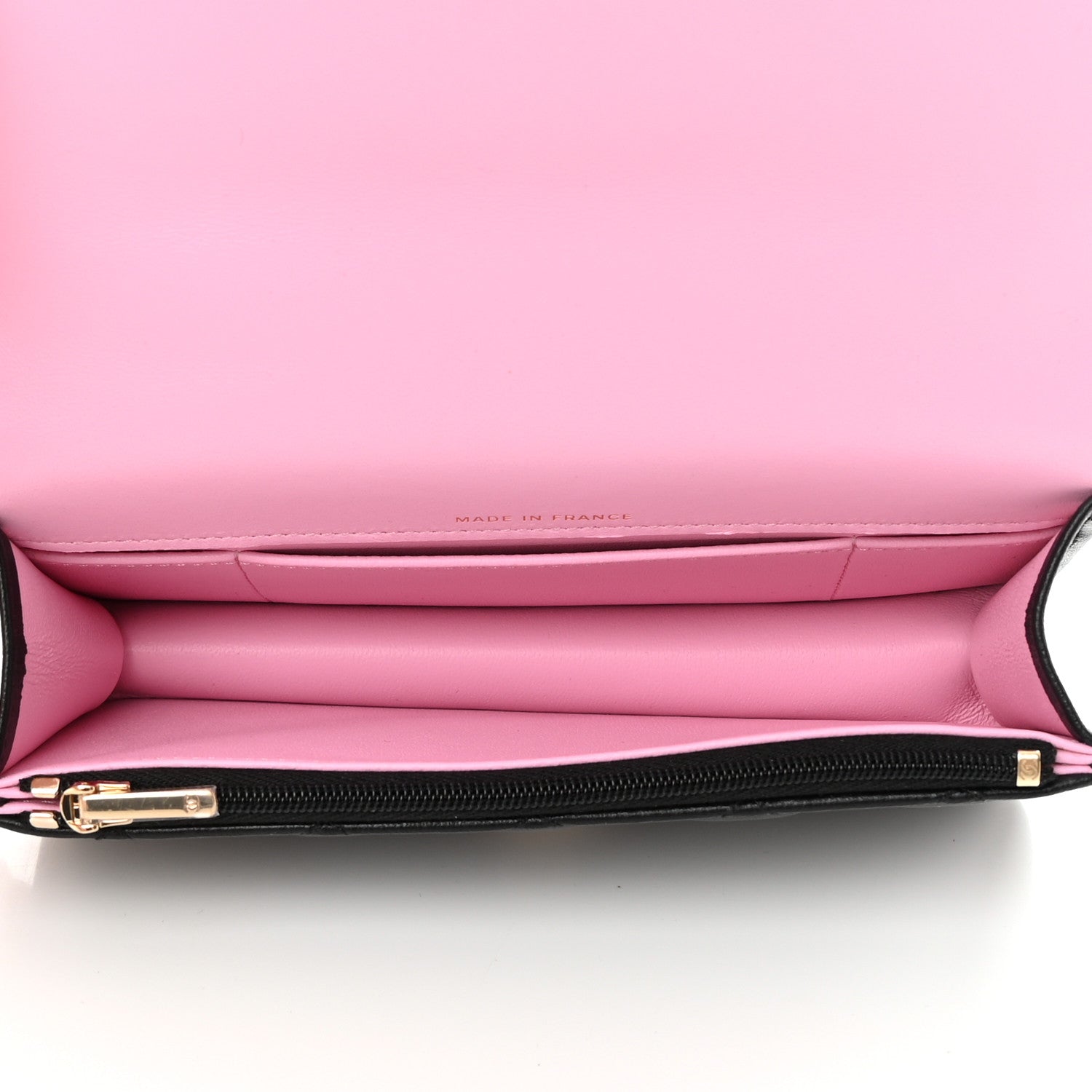 Chanel Lambskin Quilted Flap Phone Holder With Chain Black Lilac 5 of 15